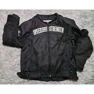 Speed And Strength Men's Armored Moto Jacket Size L Zip-Out Lining EUC